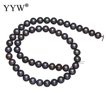 

AAAAA Cultured Potato Freshwater Pearl Beads Black 8-9mm Approx 0.8mm Sold Per Approx 16 Inch Strand