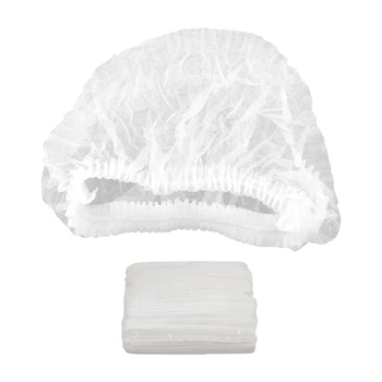 

100PCS 21 inchDisposable Bouffant Caps Hair Head Cover Net Non-Woven for Nurse Tattoo Food Service