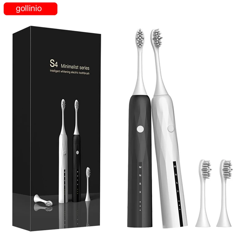 Gollinio – brosse à dents électrique sonique avec minuterie pour adulte, 5 modes, chargeur USB, kit de têtes de rechange, GL32
