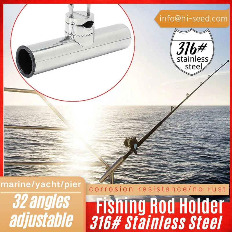 Clamp Clampon Fishing Rod Holder 316 Stainless Steel Adjustable