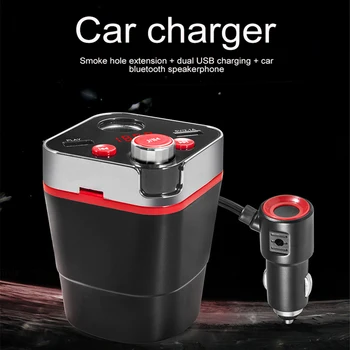 

Car Cup Holder Adapter Car Bluetooth MP3 Transmitter Dual USB Fast Charging Charger Vehicle Power Adapter Car Accesories A28