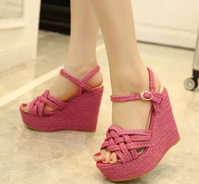 

Women Sandals Lace Up Summer Shoes Woman Heels Sandals Pointed Fish Mouth Gladiator Sandals Woman Pumps Hemp Rope High Heels