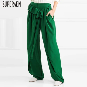 

SuperAen Fashion Long Pants Female Spring 2020 New Wild Casual Women Chiffon Pants Korean Style Wide Leg Pants Female