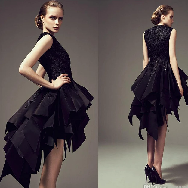 

2018 Fashion Party Vestido Inspired Tiered Appliques Bead Arabic Middle East Evening gown Black mother of the bride dresses