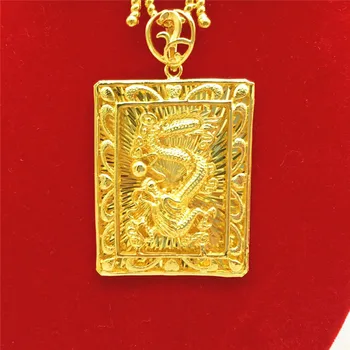 

Delicate Gold 14K Pendant for Women Men Necklace Pendants No Chain Exquisite Dragon Pattern Fine Jewelry Birthday Gifts Male