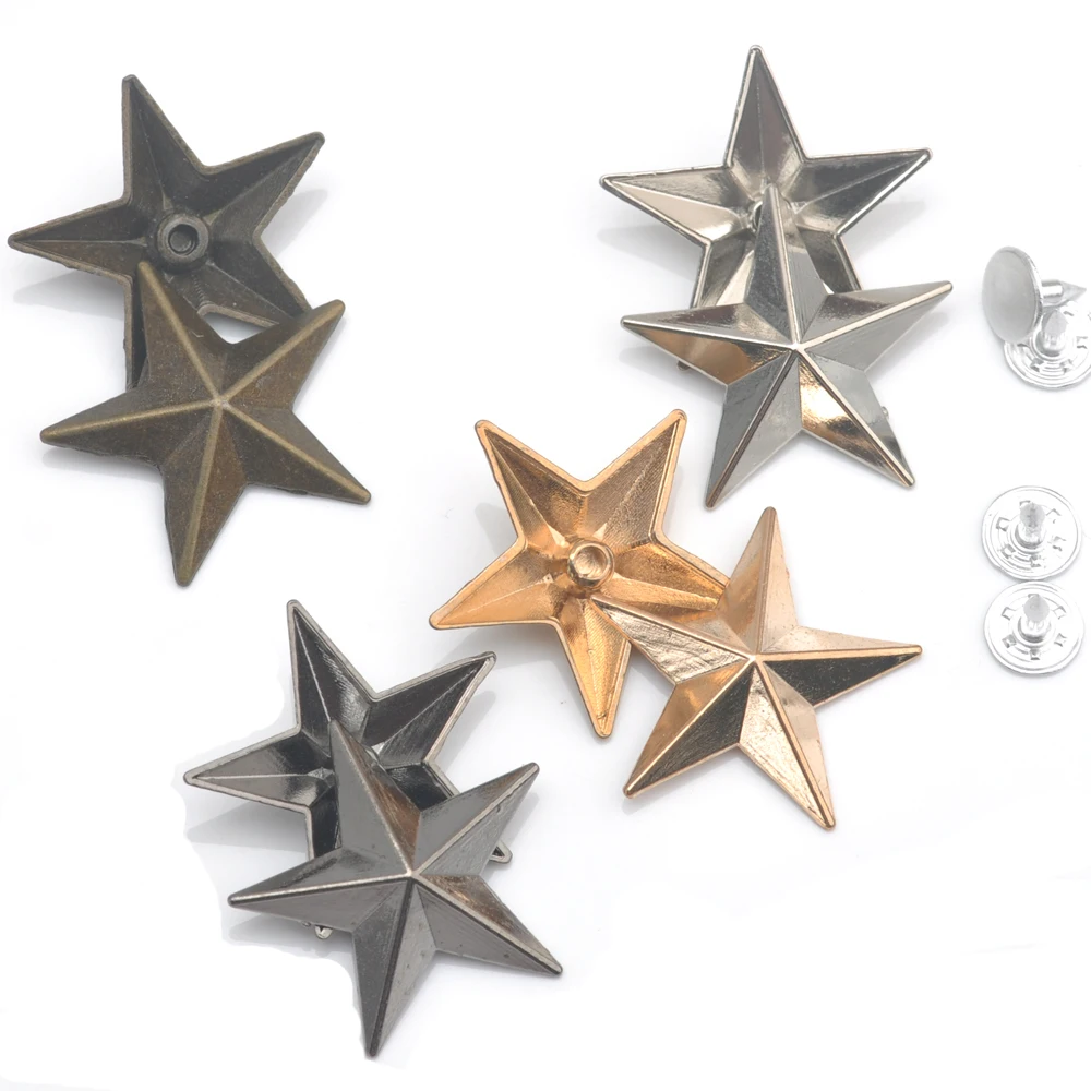60sets/lot 29mm big zinc alloy metal rivets star jeans garments rivets alum nail nickle, black, gold bronze free shipping ZD-026