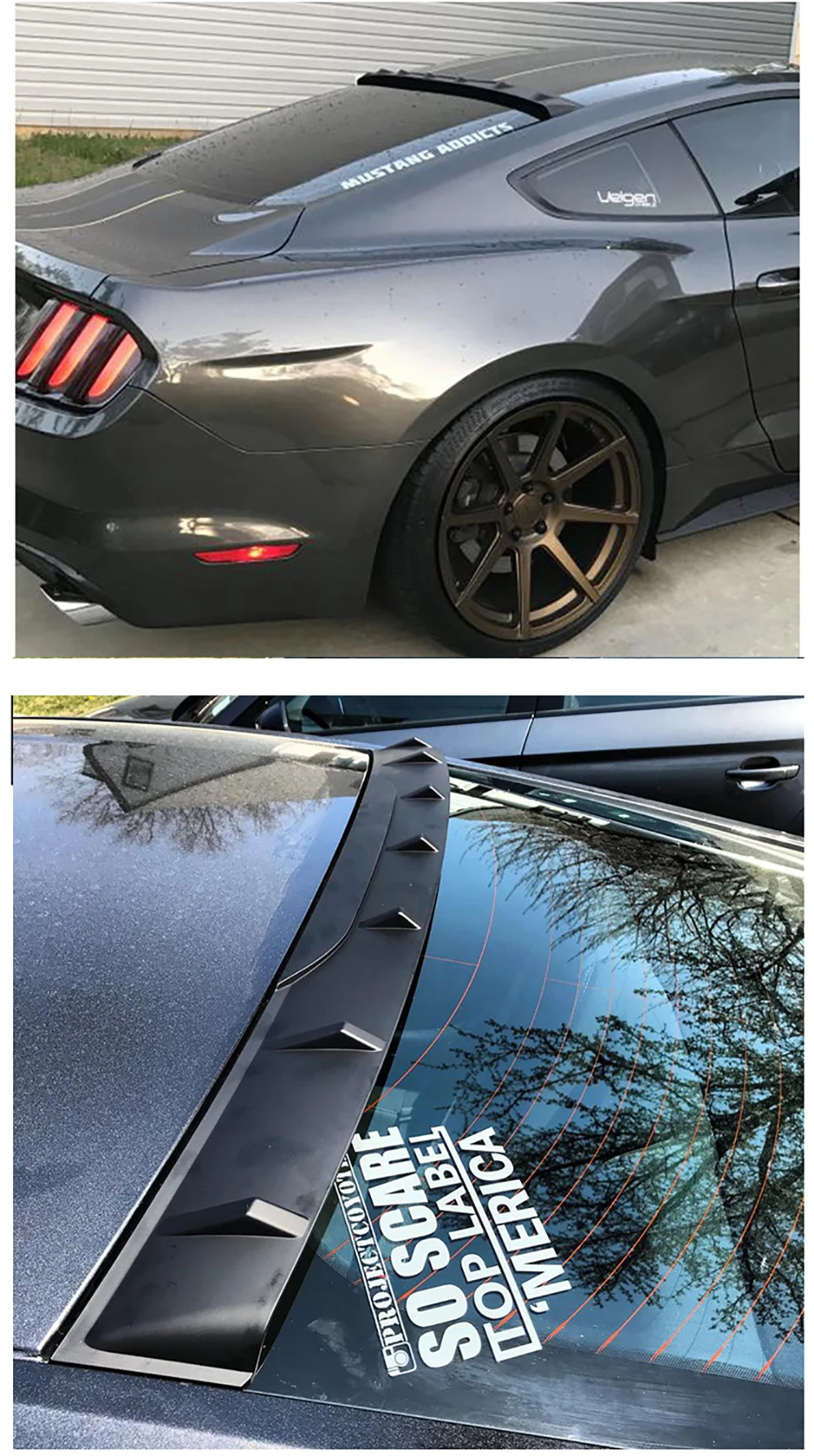 Автомобильный стильный высококачественный АБС-пластик для Ford Mustang, черный Задний спойлер,,,,, Автомобильный задний спойлер