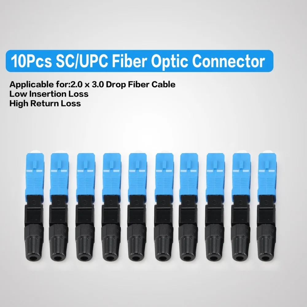 

10Pcs SC/UPC Fiber Optic Connector FTTH Embedded Single Mode Assembly Fiber Optic Quick Connector Fiber Optic Fast Connector