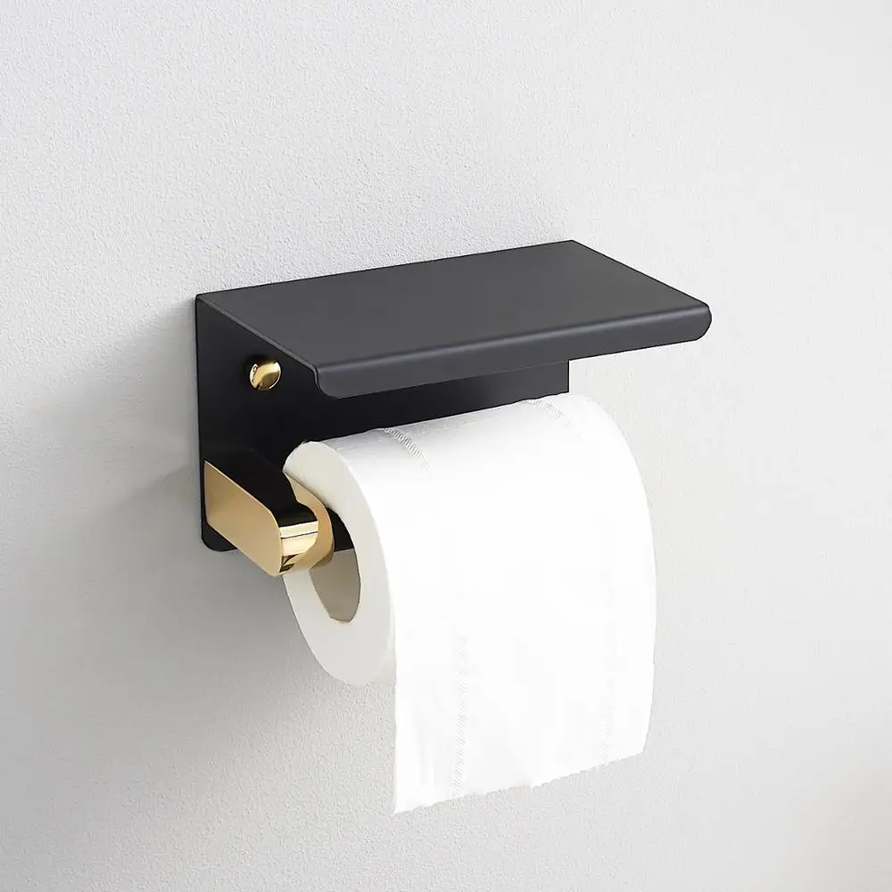 Yamazaki Tower Toiletrolhouder dubbel wandmontage Zwart