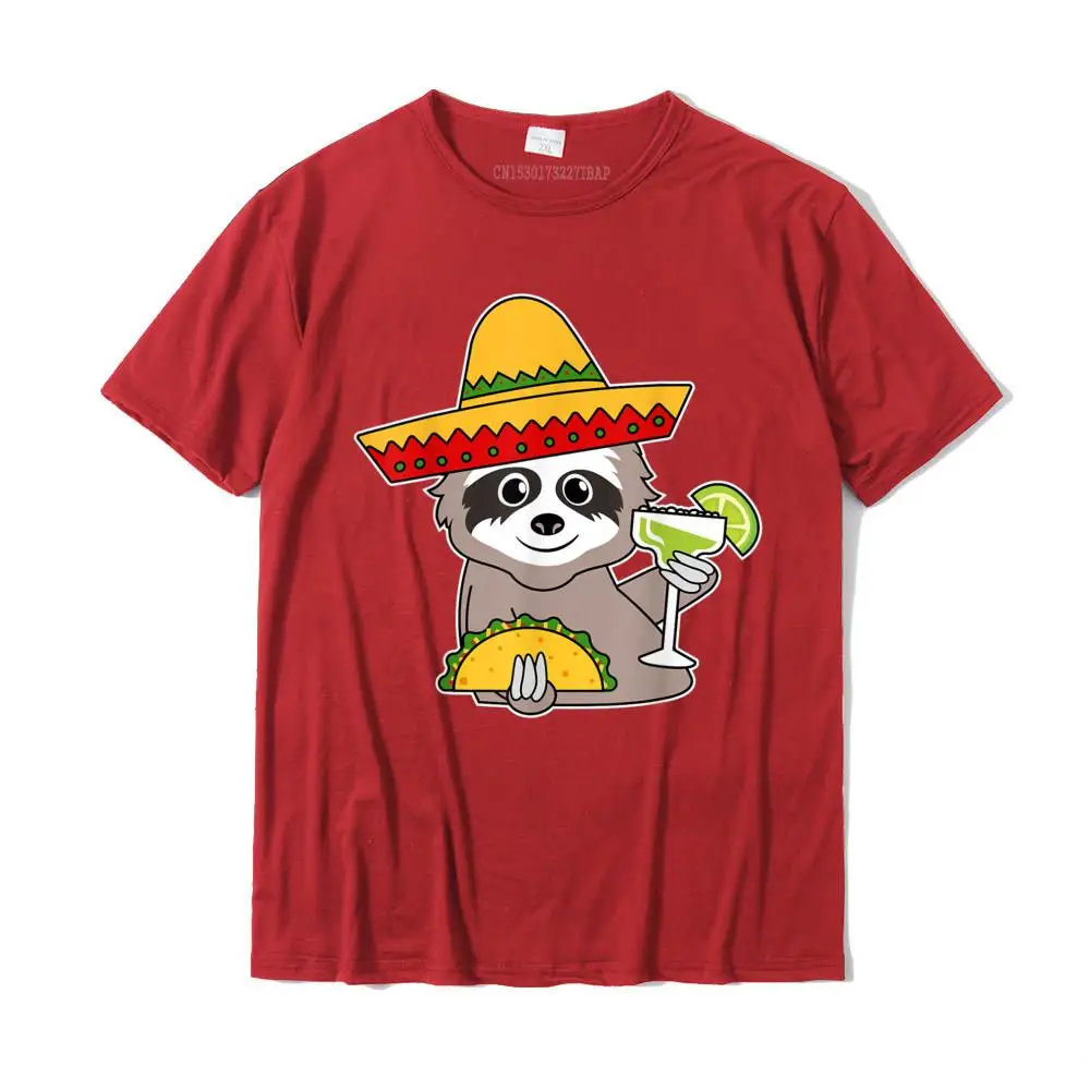  Men Tshirts Normal Casual T Shirt Cotton Fabric Round Neck Short Sleeve Slim Fit T Shirt Lovers Day Wholesale Sloth Drinking Margarita Cinco De Mayo Party Shirt Tee T-Shirt__24604 red