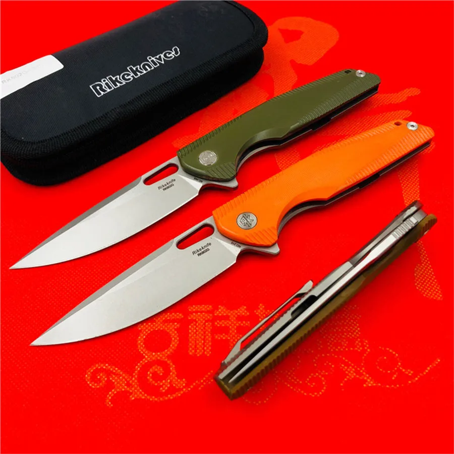Складной нож Rike RK802G титановая ручка G10 из стали 154 см походный охотничий карманный