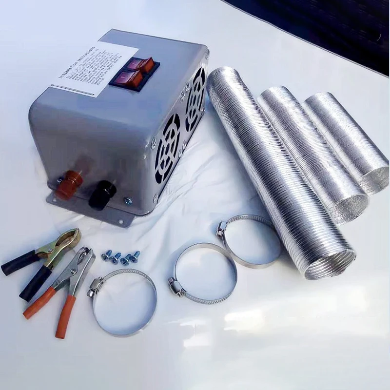

800W Car Fan Heater Kit Hose Clamp Gaskets Clip Wires Windscreen Defroster Demister Heating Air Outlet Accessories