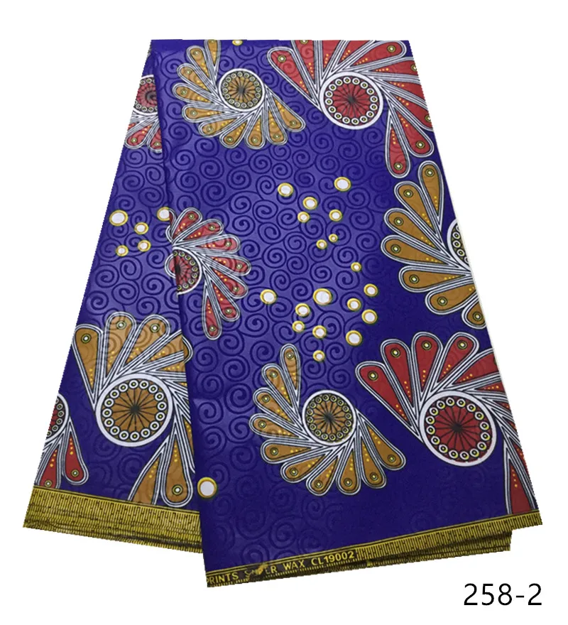 Новое поступление Анкара африканская печатная восковая ткань полиэстер новая ткань Высокое качество шитье для вечернего платья 258