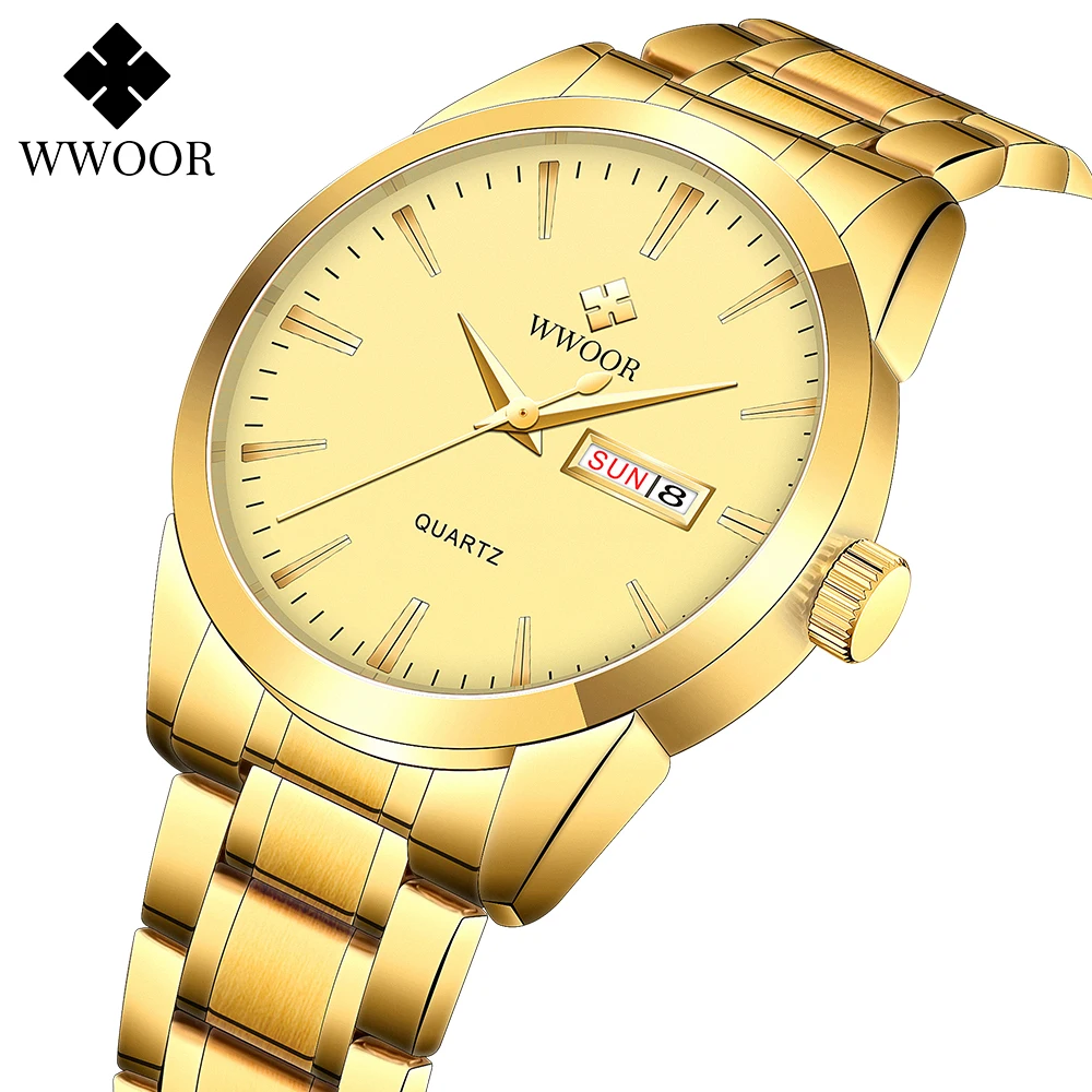 WWOOR Men's Watch 2023 Classic Business Watch Waterproof Quartz Wristwatch Casual Date Display Clock Calendar Relogio Masculino