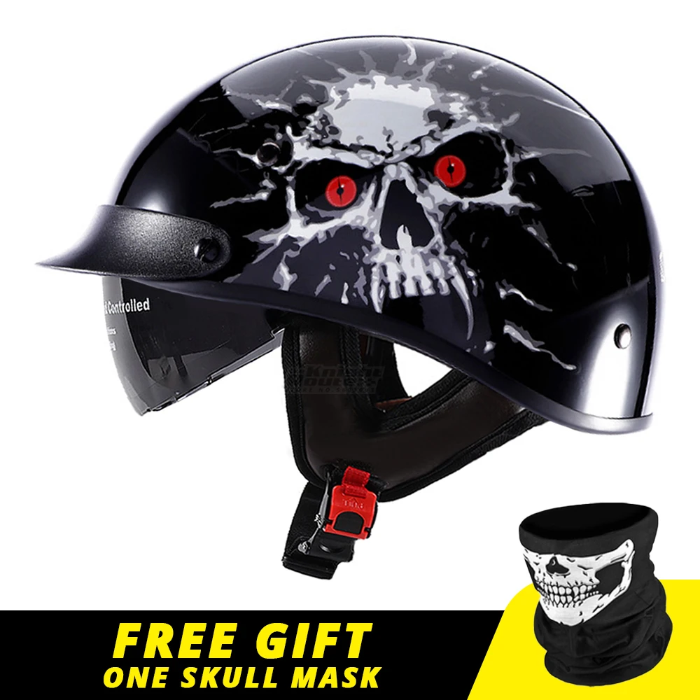 New Motorcycle Helmet Open Face Retro Unisex Half Helmet Motorbike Helmet Motorcycle Racing Helmet Casco Moto Capac Size M-XXL