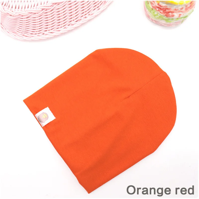 Cotton Knitted Padded Baby Baby Hat Children's Hat Spring And Autumn Baby Hat orange skully hat