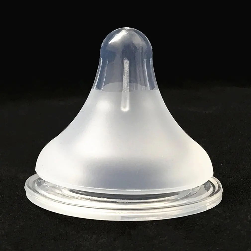 

Silicone Gel Milk Feeding Bottle Pacifier Thick Matte Baby Infant Teether Care Teat Breast Nipple Circular Crossing Hole