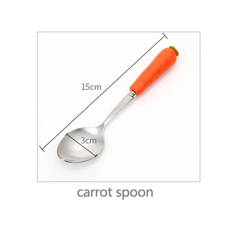 Вилка керамическая ручка милые Кухонные гаджеты из нержавеющей стали детская посуда ложка для моркови столовые приборы 1 шт