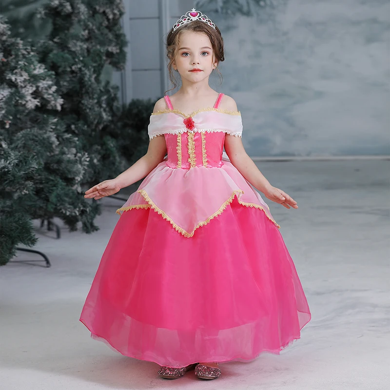 Sleeping Beauty Платье Эльзы для девочек; костюмы на Хэллоуин для детей; платья принцессы Эльзы для ролевых игр; праздничная одежда на Пасху; костюм жасмина феи - Цвет: Sleeping Beauty