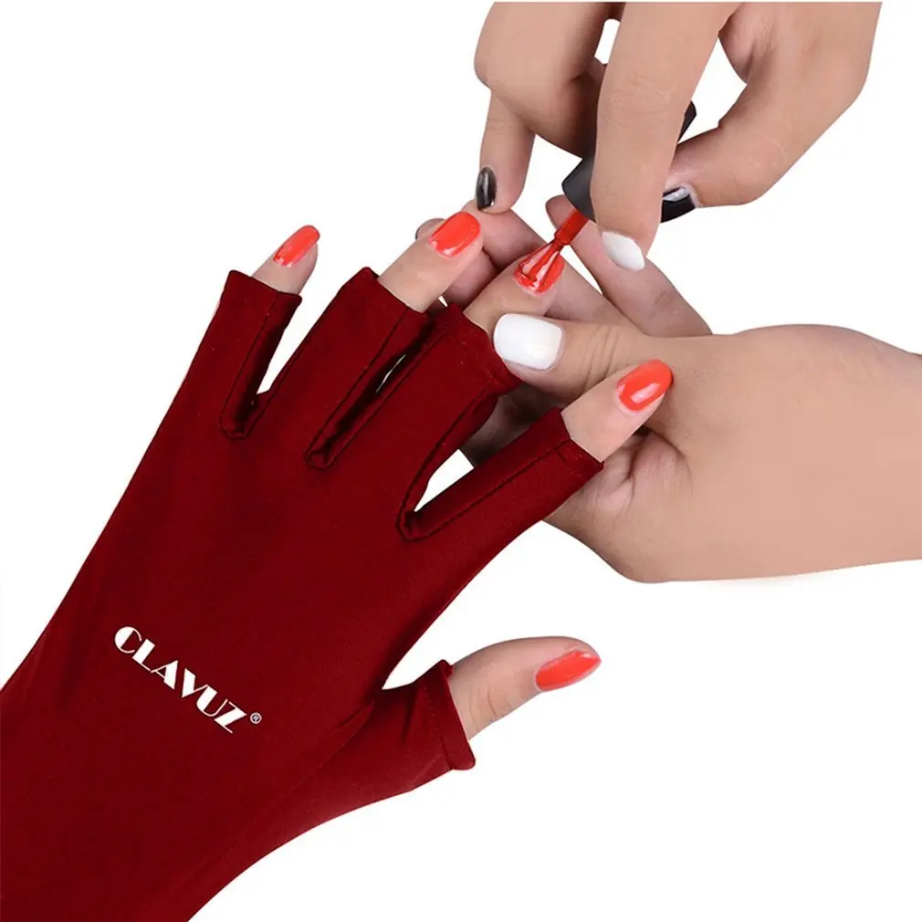 

CLAVUZ 1Pair Nail Art Nail Shield Gloves Anti UV for Gel Manicures LED Lamp Nail Dryer UV Protection Glove Light Nail Art Tools