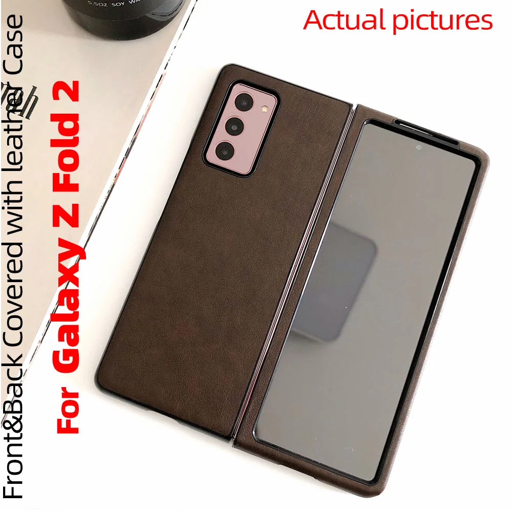 

For Galaxy Z Fold 2 Case for Galaxy Z Fold2 5G front and back covered with Sheepskin leather Case For Galaxy Z Fold2 5G Case