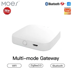 Moes Multi-mode Smart Gateway ZigBee WiFi Bluetooth Mesh Hub Work with Tuya Smart App Voice Control via Alexa Google Home