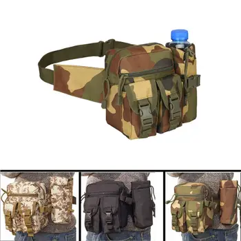 

Unisex Waist Bag Tactical Waist Pack Pouch with Water Bottle Holder Waterproof 800D Nylon Belt Bum Bag Waist Bag Men Women 8