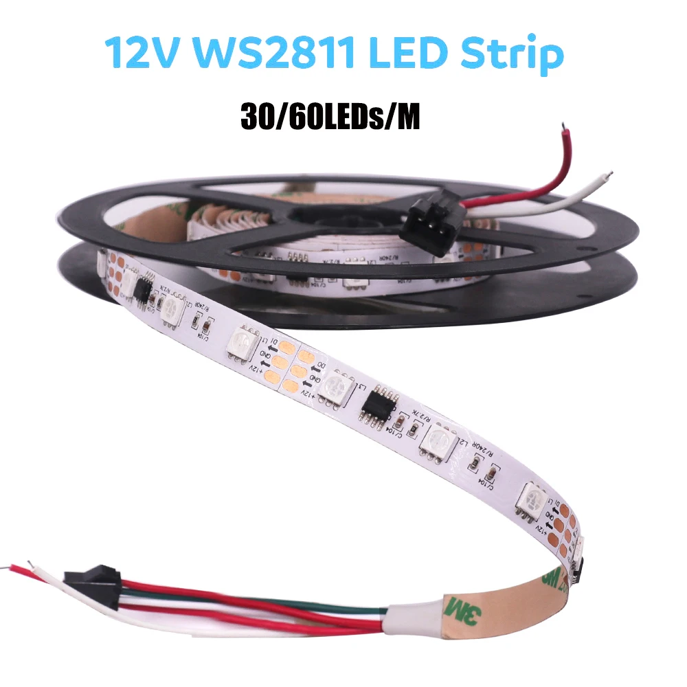 Модифицируемая Светодиодная лента WS2811 12 в 5050 полноцветная RGB светодиодная