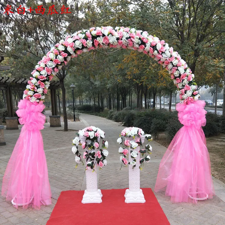 

2.5M wedding props arch simulation silk happiness door venue decoration arch opening activity store celebration flower door