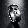 hot sell Men's 8mm Tungsten Carbide Ring Wedding Band Multi-Faceted High Polished Domed Comfort Fit Size 7-12 ► Photo 3/6