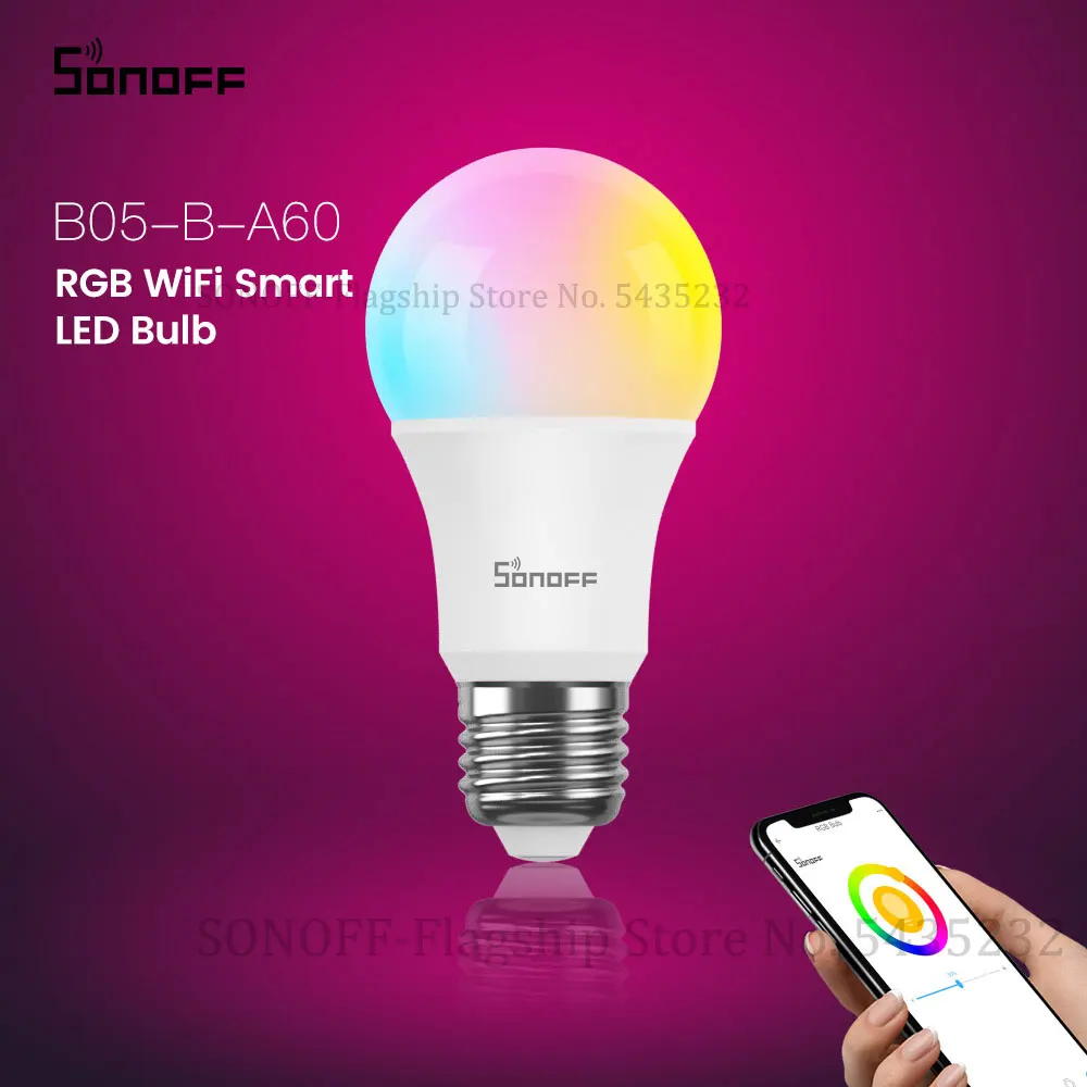 Itead SONOFF B05 B A60 Wifi светильник лампочка E27 9 Вт умный светодиодный лампочки RGB