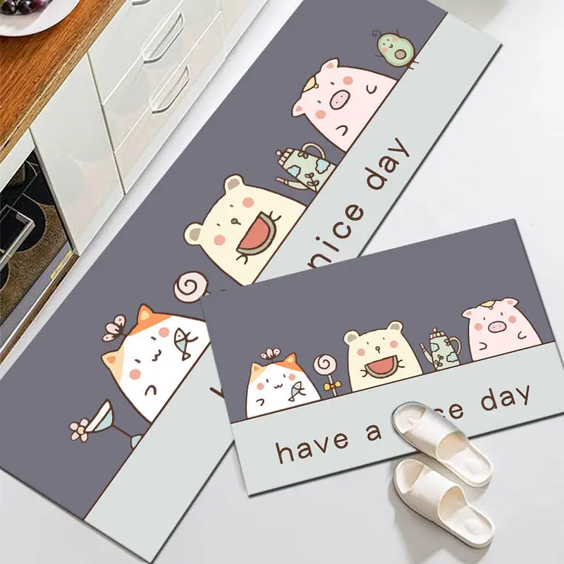 Anti-Slip Kitchen Mat Bedroom Long Strip Area Rugs Entrance Doormat Hallway Carpet Water Absorbent Bathroom Floor Mat floor mat
