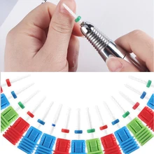 1PC 電気ネイルドリルビットセラミックフライスカッターゲルポリッシュ研削ファイルバッファペディキュアネイルアートツールマニキュア(China)