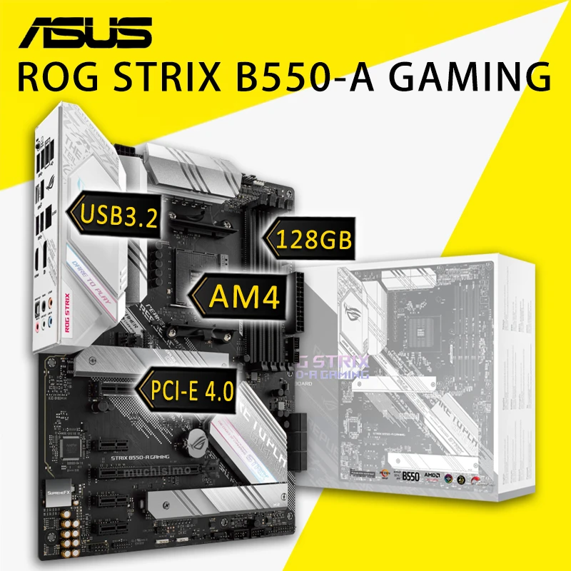 Asus Rog Strix B550 A Gaming Motherboard Amd B550 3500x 3600 Amd Ryzen Ddr4 Pci E 4 0 Chai Gaming Oc B550 Gaming Placa Mae Am4 Motherboards Aliexpress