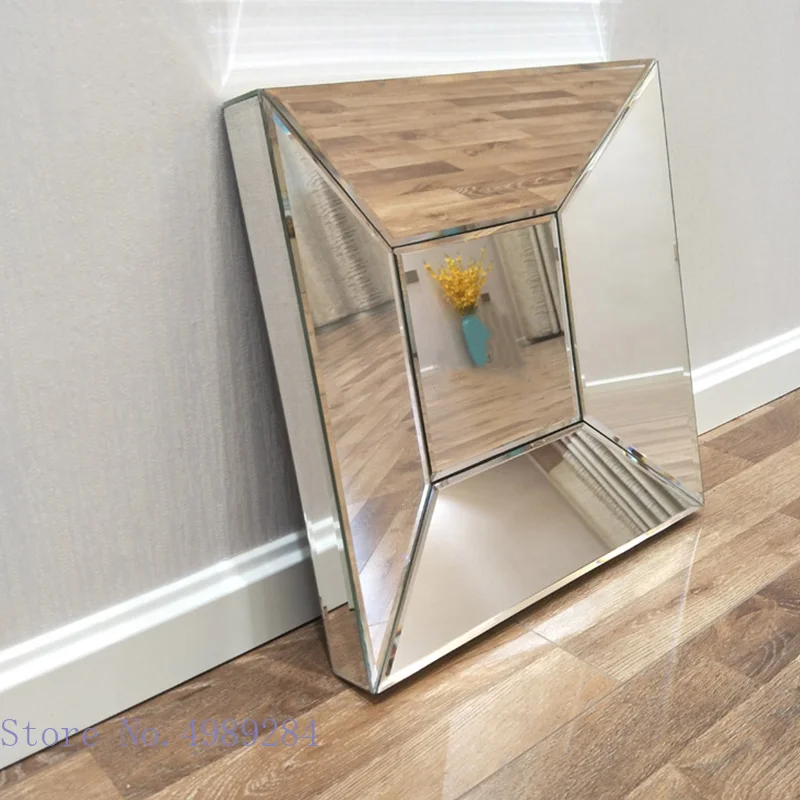 Background Wall Decorative Mirror Square Wall Mirror Ornaments Living Room Wall Hanging Combination Home Decoration Accessories 5