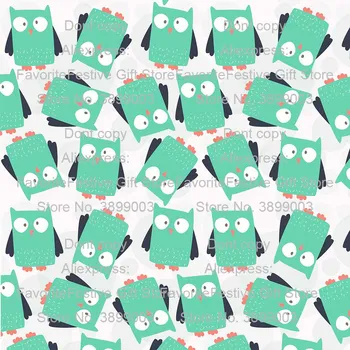 

Light Blue rayon cotton Fabric Lovely Owls Designs Quilting Patchwork Home Textile Bedding Scrapbooking Decoration Tela Sewing