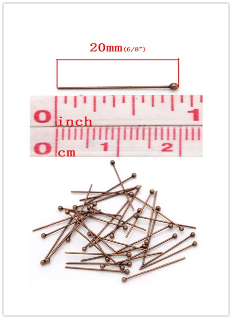 500PCs 1.6cm-3cm Long Copper Ball Head Pins Silver Color Metal