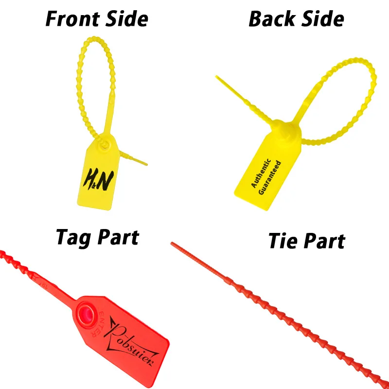 Description Picture 4 of item100 Custom Print Hang Tags Beaded Plastic Cable Zip Ties Garment Clothing Shoe Bag Security Brand Logo Tag Label Seal 250mm/9.8"
