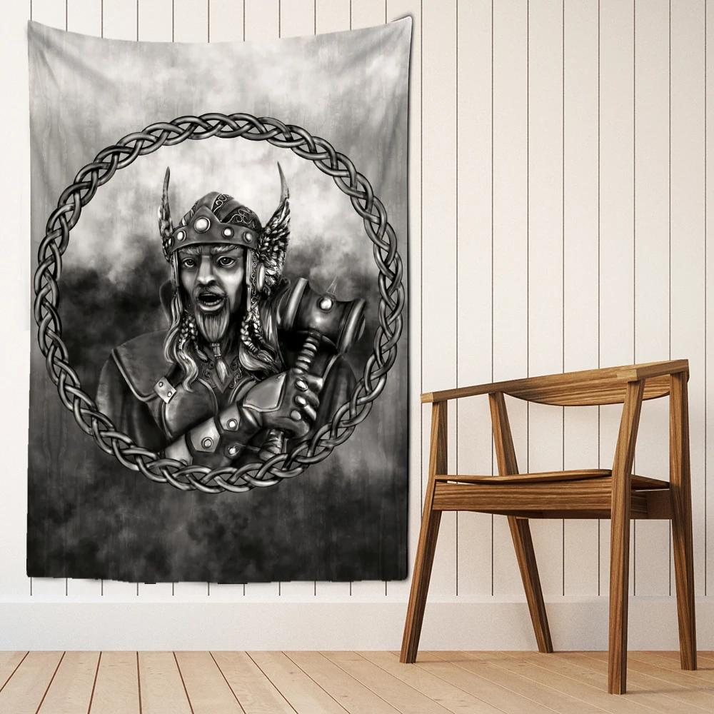 Viking Rune Art Tapestry Wall Hanging Magic Beach Mat Bohemian Hippie TAPIZ Dormitory Living Room Home Decor