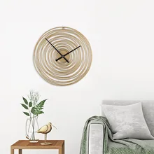 Morden Wall Clock Circle Nordic Brief Metal Clock Time Annual Ring Wall Hanging Living Room Home Decoration