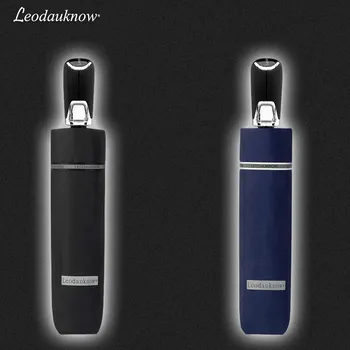 

Leodauknow Strong Wind Umbrella Automatic Windproof 10 Ribs Reflective Double Layer Rain Umbrellas Men Women Golf security