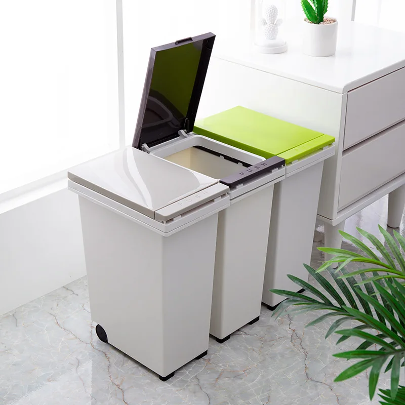 

Rectangular with Lid Sealing Tape Roller Push Storage Garbage Can Household Office Large, Medium And Small Size Consignment