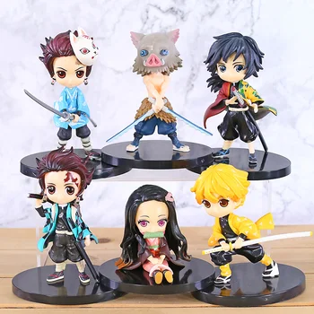 

Demon Slayer Kamado Tanjirou Nezuko Zenitsu Agatsuma Hashibira Inosuke Tomioka Giyuu Q Posket Dolls Figure Toys 15cm