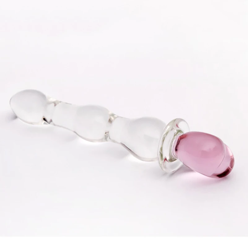 hh028Heart Glass butt plug anal lesbian G SPOT squirt clear Crystal BEADS GAY anal prostate stimulator (4)