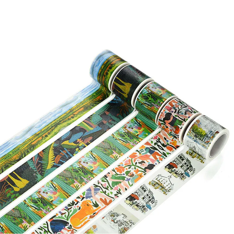 1 рулон винтажная васи лента милые красочные художественные украшения сделай сам