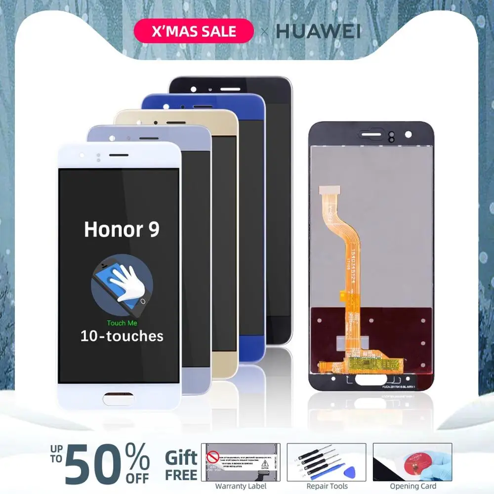 Ceny ORG. WYŚWIETLACZ for Huawei Honor 9 STF L09 STF AL10 STF AL00 EKRAN LCD i Dotyk DIGITIZER ORYG CZARN Niebieski BIAŁY ZŁOTO