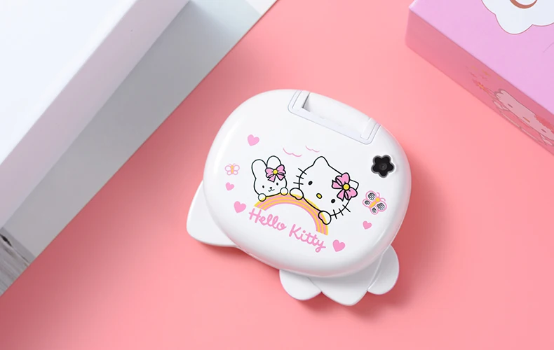 Милый мини-телефон hello kitty для девочек K688+ четырехдиапазонный флип-мобильный телефон с мультипликационным принтом разблокированный детский мини-мобильный телефон с двумя sim-картами