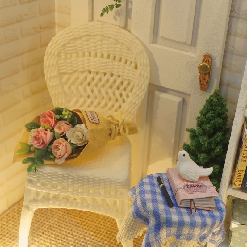 DIY ручной работы Солнечный свет Zakka комната фоторамка сборка миниатюрная мебель ручной работы Дерево Дети Творческий Кукольный дом подарок кукла