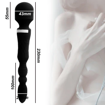 Magic Wand Vibrator Double Head Anal Plug Vibrators AV G Spot Clitoris Massager Sex Toys for Woman Couple Female Masturbator 2