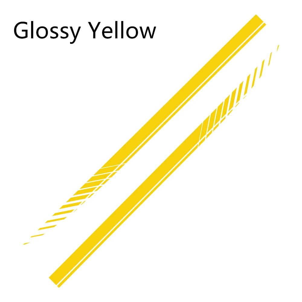 2 шт., автомобильные боковые полосы, боковые полосы, юбки, графика, виниловые наклейки, наклейки для гоночного спортивного автомобиля, наклейки s, авто тело, сделай сам, автомобильные аксессуары - Название цвета: Glossy Yellow